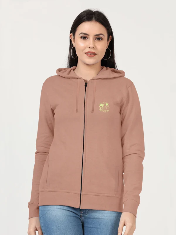 WOMEN'S BRICK FLEECE ZIP-THROUGH HOODIE